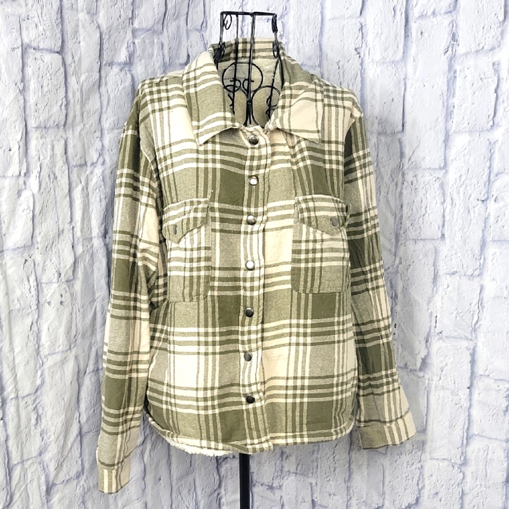 Lucky Brand Green and White Utility Jacket